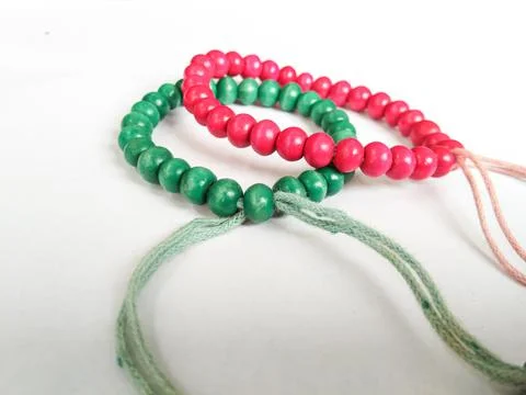Plastic beaded bracelets Stock Photos