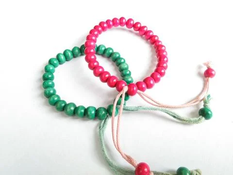 Plastic beaded bracelets Stock Photos