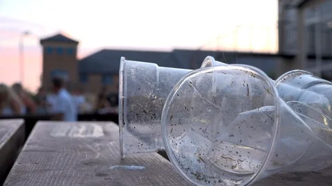 PLASTIC BEER GLASSES Stock Footage 92756101