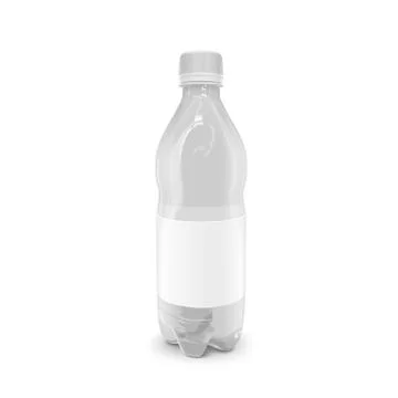 Plastic beverage bottle with blank label Stock Illustration