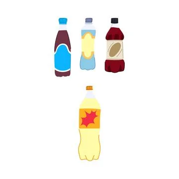 Plastic beverage bottles assorted soft drink illustration 库存插图