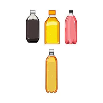 Plastic beverage bottles offering refreshment and variety Stock Illustration