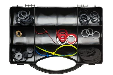 Plastic black toolbox Stock Photos