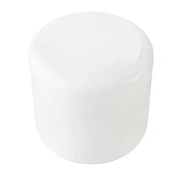 Plastic Blank jar, without label isolated on white background Stock Photos