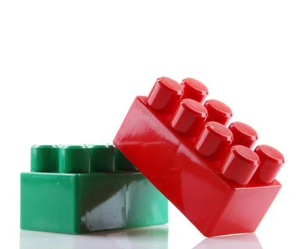 Plastic Blocks Isolated On White Stock Photos