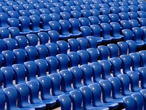 Plastic blue chairs pattern Stock Photos