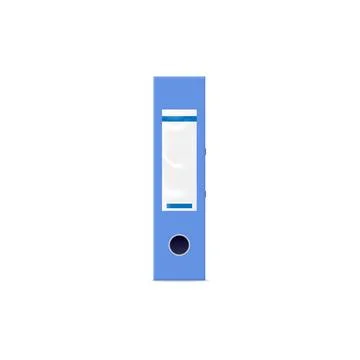 Plastic blue ring binder folder spine mockup, 3D vector illustration isolated. Stock Illustration