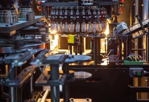 Plastic bottle blowing machine Stock Photos