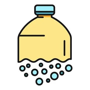 Plastic bottle breaking down into microplastic fragments Stock Illustration
