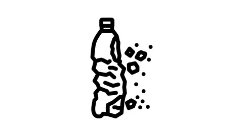 Plastic bottle breaking microplastics Stock Footage 326747553
