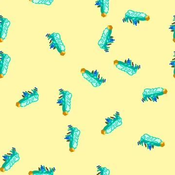 Plastic bottle breaking microplastics isometric icon seamless pattern Stock Illustration