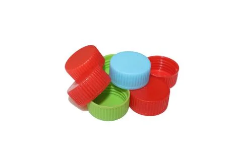 Plastic bottle cap closure isolated on white background 스톡 사진