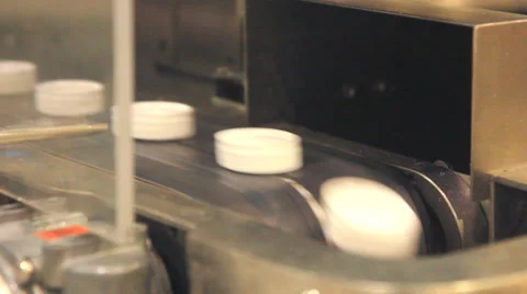 Plastic bottle cap injection moulding machine Stock Footage 65005058