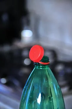 A plastic bottle with a cap. Stock Photos