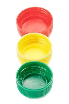 Plastic bottle caps 스톡 사진