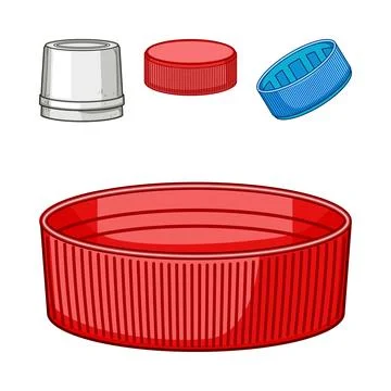 Plastic bottle caps recycling and reusing concept Stock Illustration