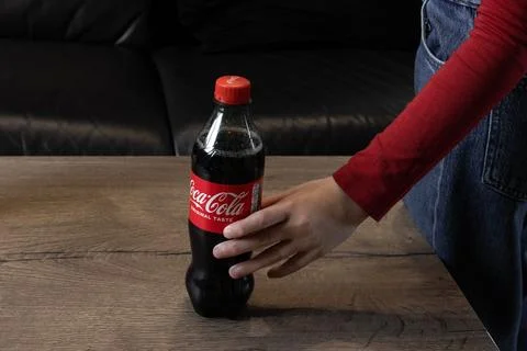 A plastic bottle of Coca-Cola Stock Photos
