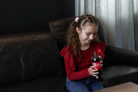 A plastic bottle of Coca-Cola 스톡 사진