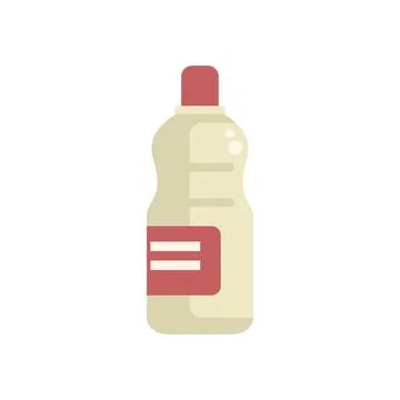 Plastic bottle containing cleaning product with red cap and label Illustrazione stock