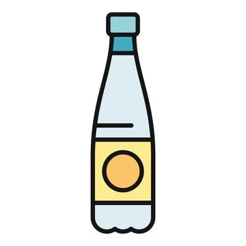 Plastic bottle containing liquid beverage with a label Stock Illustration