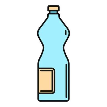 Plastic bottle containing liquid beverage with label area Stock Illustration