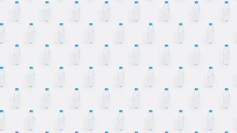 Plastic Bottle crushing pattern Art concept Stock Footage 170002536