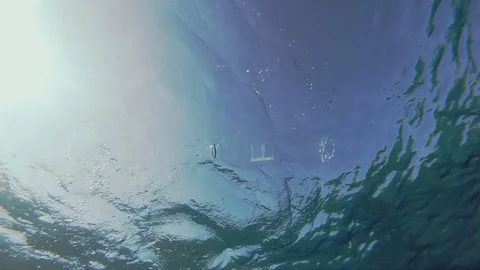Plastic Bottle Debris Sinking In The Sea Stock Footage 95545354