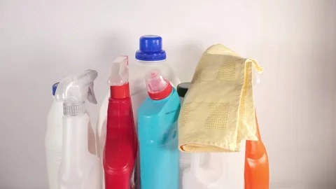 Plastic bottle for detergent Stock Footage 267417529