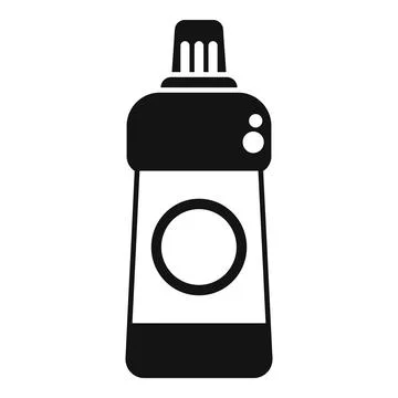 Plastic bottle with dispenser pump containing cleaning product icon Illustrazione stock