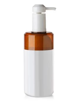 Plastic bottle with dispenser pump Stock Photos