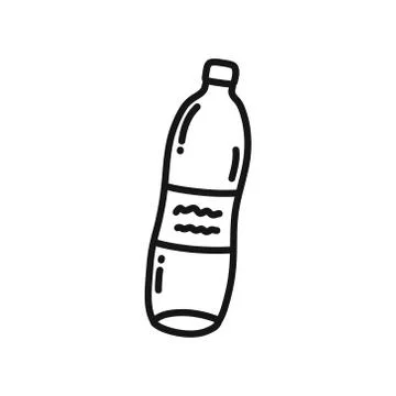 Plastic bottle doodle icon, vector illustration Stock Illustration