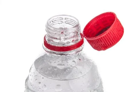 Plastic bottle of drinking water isolated on white Stock Photos