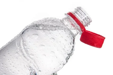 Plastic bottle of drinking water isolated on white Stock Photos