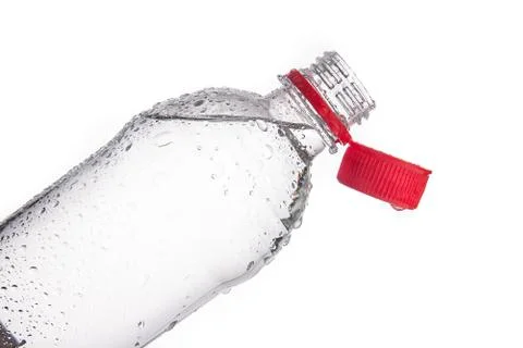 Plastic bottle of drinking water isolated on white Stock Photos