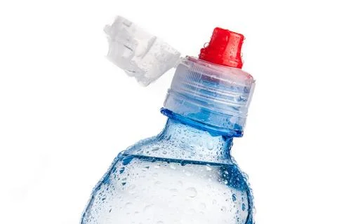 Plastic bottle of drinking water isolated on white Stock Photos
