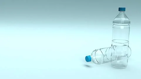 Plastic bottle for eco concept 3d rendering. Stock Photos