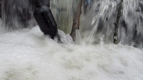 PLASTIC BOTTLE IN THE ECOLOGICAL CATASTOPHE RIVER Video stock 129087603