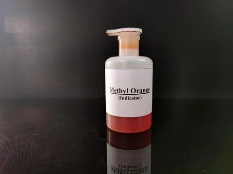 Plastic bottle filled with reagent solution 2 Foto stock