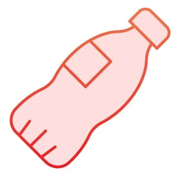 Plastic bottle flat icon. Packaging for liquids and water. Zero waste design Stock Illustration