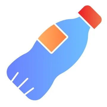 Plastic bottle flat icon. Packaging for liquids and water. Zero waste design Stock Illustration