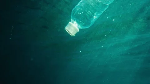 Plastic bottle floating on water Stock Footage 241557792