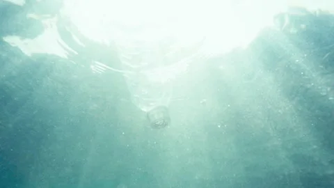 Plastic bottle floating on water Stock Footage 241558178