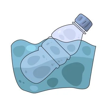 Plastic Bottle Floating on Water illustration Stock Illustration