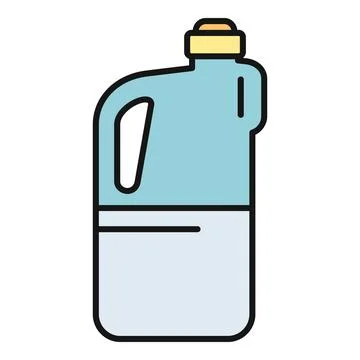 Plastic bottle full of liquid household cleaning product Stock Illustration