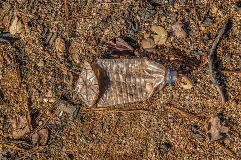 Plastic bottle on the ground Stock Photos