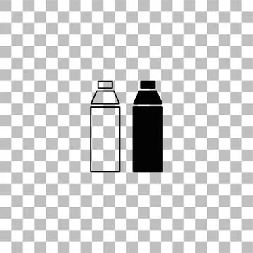 Plastic bottle icon flat Stock Illustration