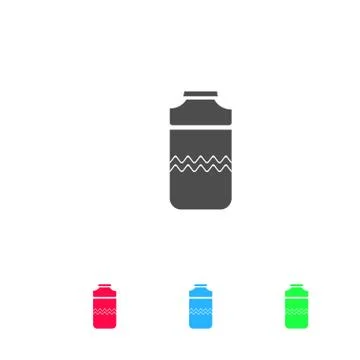 Plastic bottle icon flat Stock Illustration