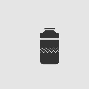 Plastic bottle icon flat Stock Illustration