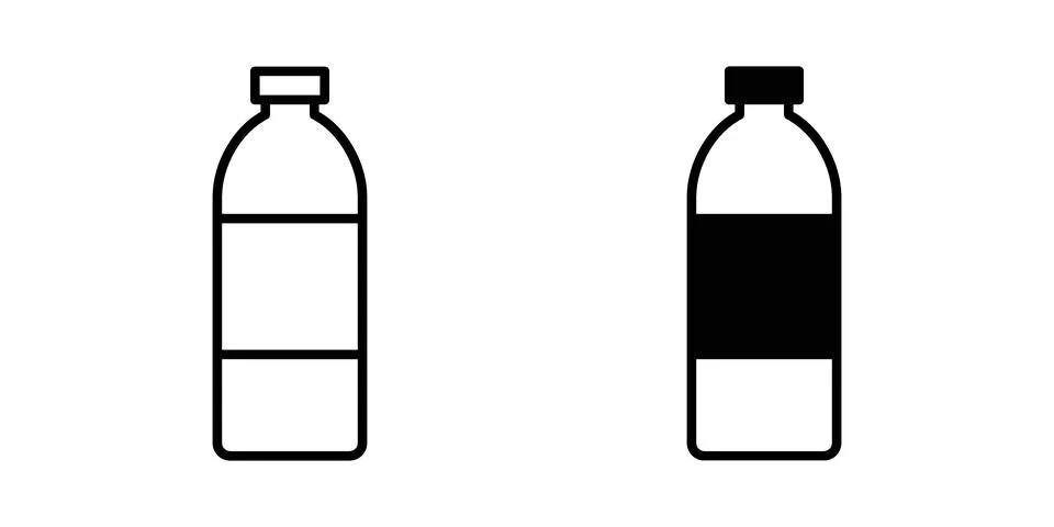 Plastic bottle icon. Outline, flat icons Stock Illustration