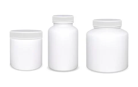Plastic bottle isolated. Supplement pill bottles Stock Illustration